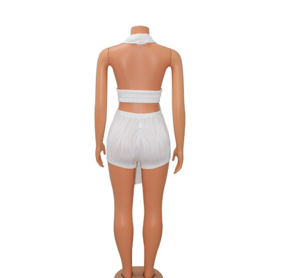 Judith – Women's Pleated Backless Tassel Set