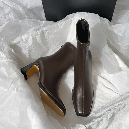 Jane – Brushed Short Vegan Leather Boots