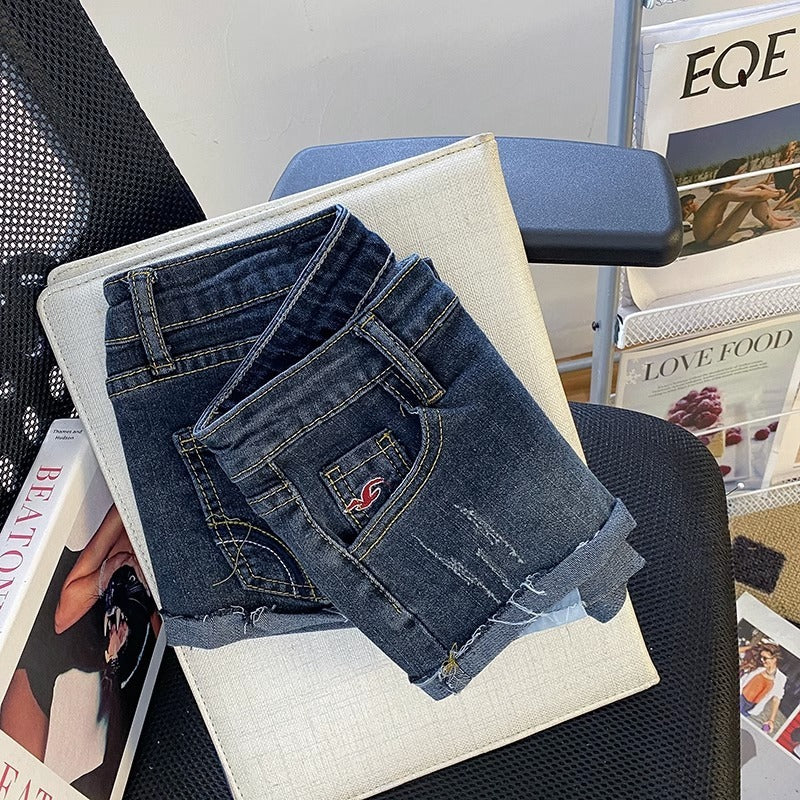 Georgina – Low Waist Denim Super Short Shorts