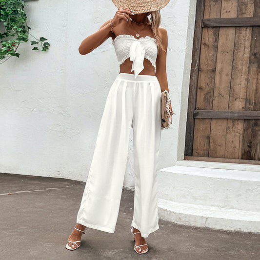 Melissa – Ruffled Sleeveless Vest and Long Skirt Set