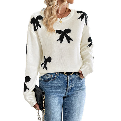 Claire – Bowknot Jacquard Sweater