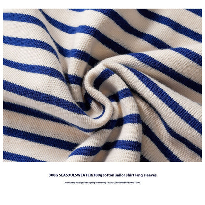 Allan – Classic Striped Cotton Long Sleeve T-Shirt