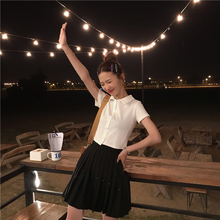Nicole – Versatile Polo Collar Short Sleeve Shirt