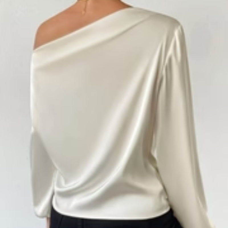 Katy – Women's Asymmetric Long-sleeved Pullover Top