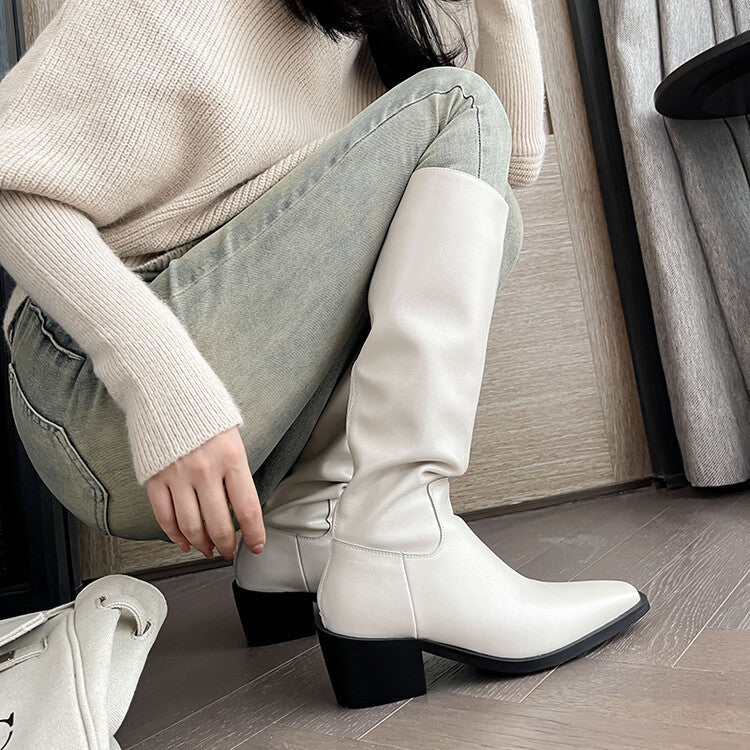 Charlotte – British Style Vegan Leather High Leg Boots