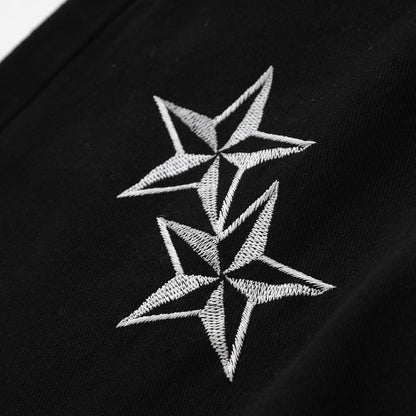 Alfred – Star Embroidered Wide-Leg Denim Pants