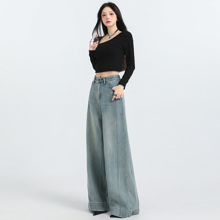 Abigail – Retro High Waist Wide Leg Jeans