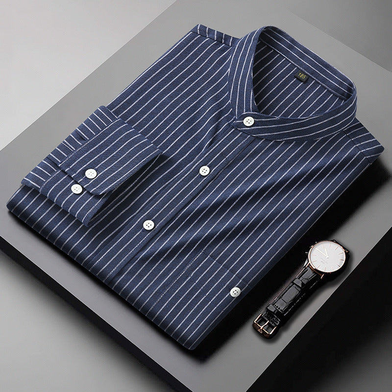 Francis – Casual Striped Stand Collar Shirt