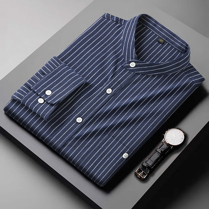 Francis – Casual Striped Stand Collar Shirt