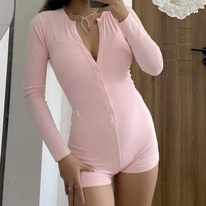 Mary – Long-Sleeved Knitted Top with Button Details