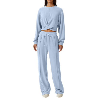 Melanie – Casual Wide-Leg Sweatpants with Front Fold Sweatshirt
