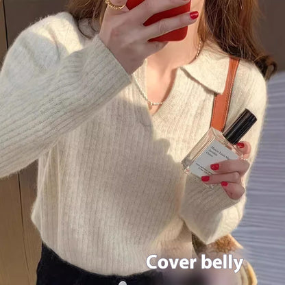 Susan – Retro Knit Polo Sweater