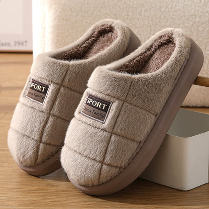 Aidan – Men's Warm Woolen Slippers with Thick Sole