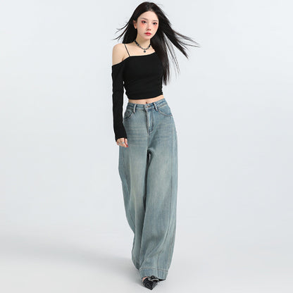 Abigail – Retro High Waist Wide Leg Jeans