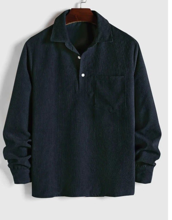 Steve – Men's Loose Corduroy Long Sleeve Shirt