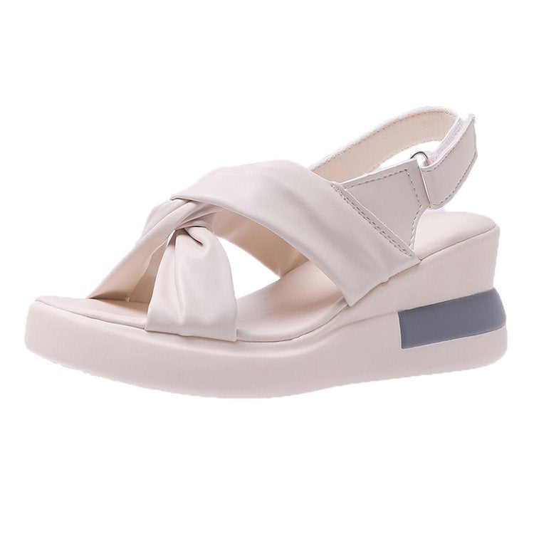 Gabrielle – Cross-strap Platform Wedge Sandals