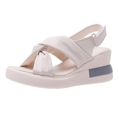 Gabrielle – Cross-strap Platform Wedge Sandals