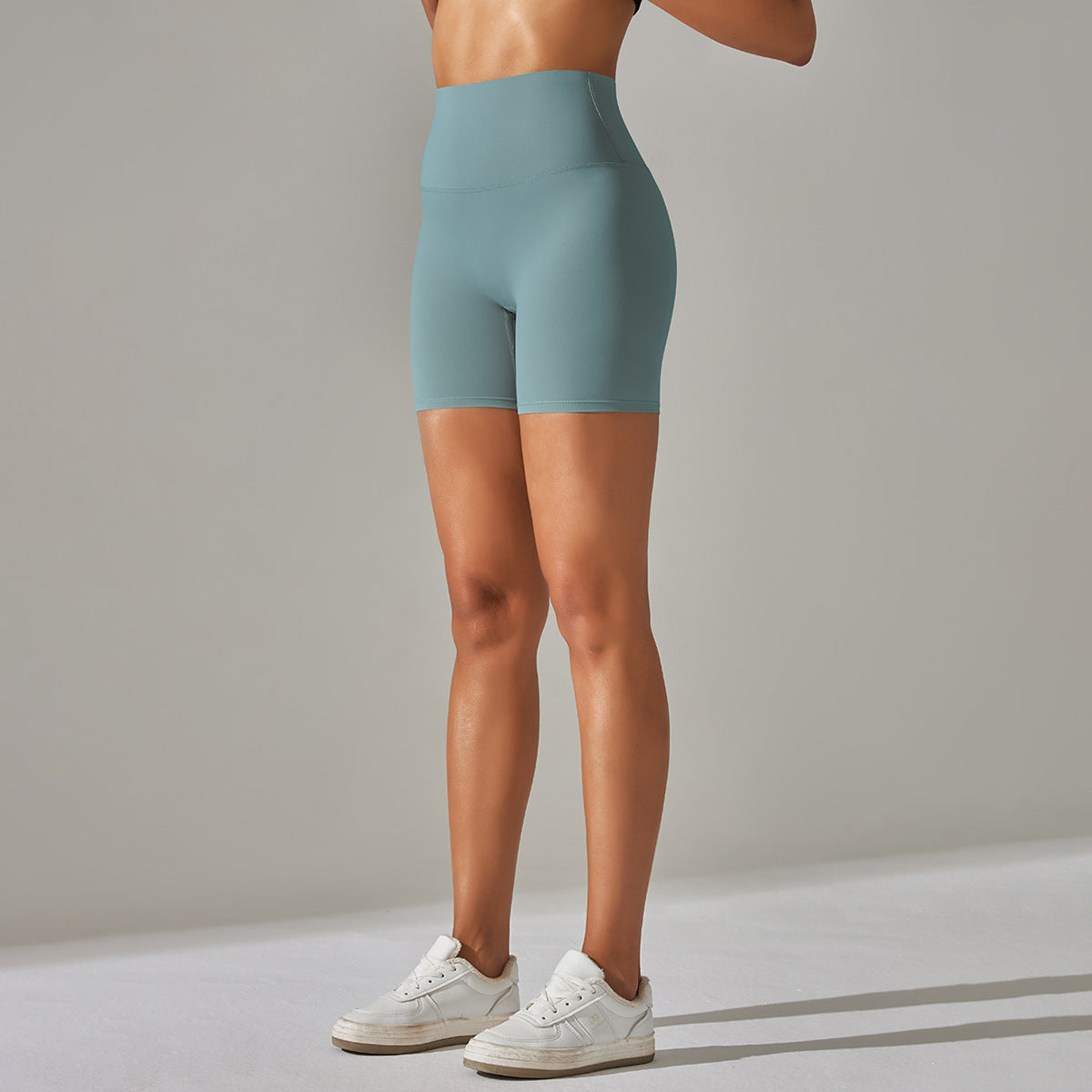 Angela – Women's High Waist Fitness Shorts with Moisture Control