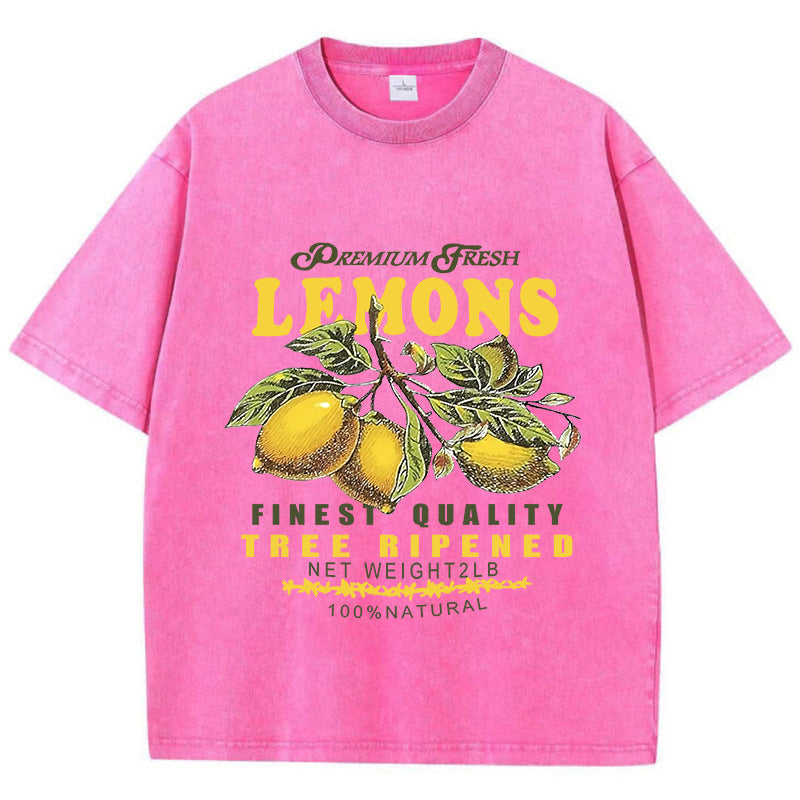 Caroline – Short-Sleeved Top with Lemon Print