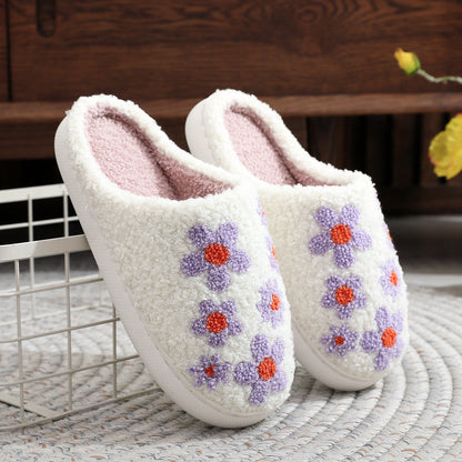 Sarah – Hibiscus Flower Woolen Slippers