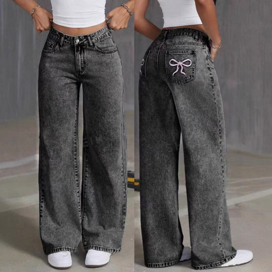 Donna – High Waist Embroidered Jeans