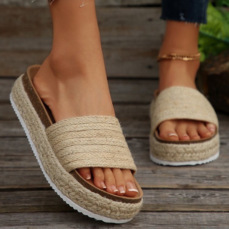 Shirley – Women's Vegan Rope Sandals with Platform Bottom