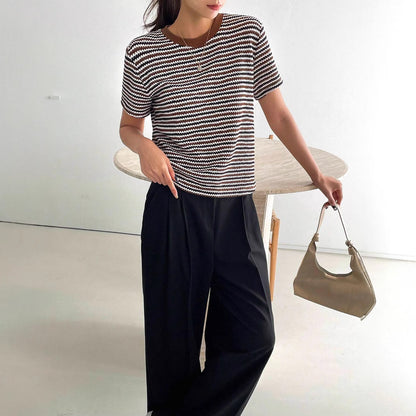 Catherine – Women's Casual Check Vegan Suede Top