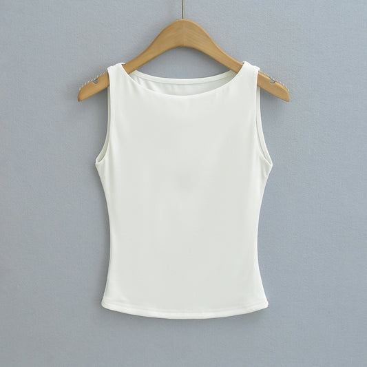 Jasmine – Off-Shoulder Double-Layer Sleeveless Vest