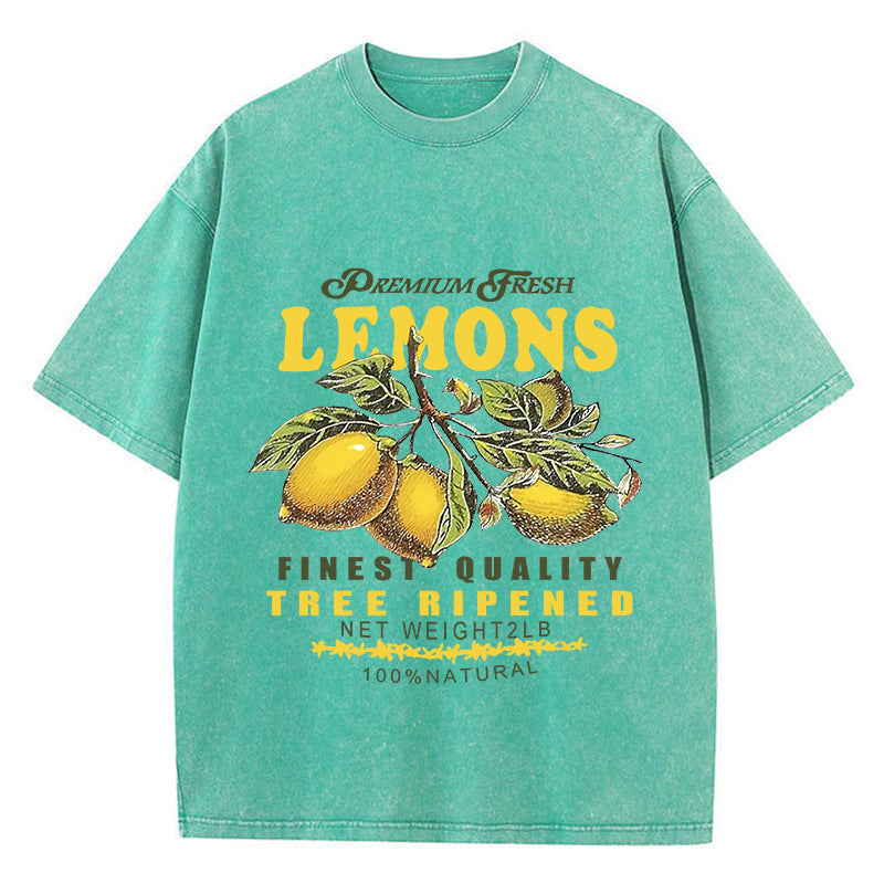 Caroline – Short-Sleeved Top with Lemon Print