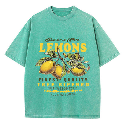 Caroline – Short-Sleeved Top with Lemon Print