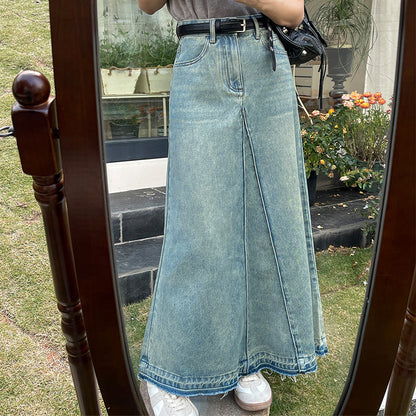 Carly – High Waist Retro Denim Skirt