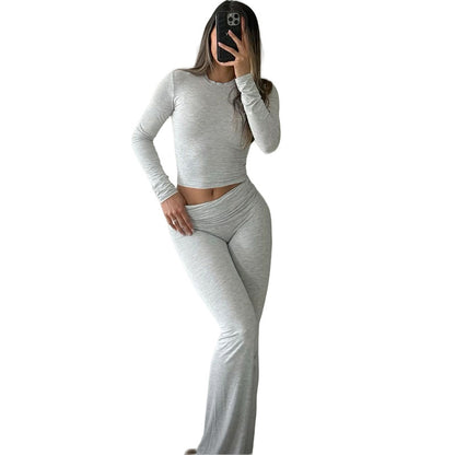 Claire – Casual Sportswear Suit with Bell-bottom Pants