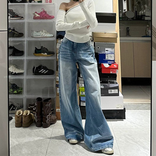 Jenny – Retro Washed High Waist Wide Leg Jeans