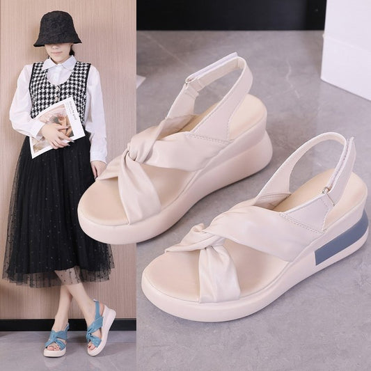 Gabrielle – Cross-strap Platform Wedge Sandals