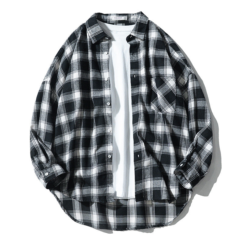 Wayne – Japanese Style Plaid Loose Workwear Jacket
