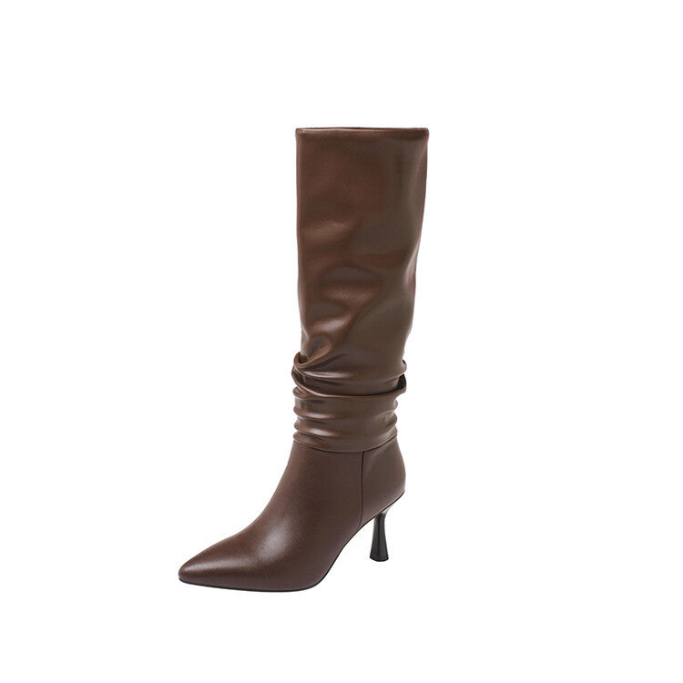 Michelle – European High Heel Vegan Leather Boots