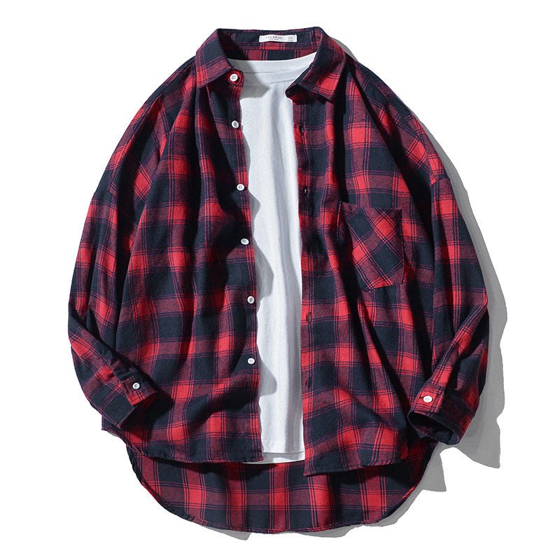Wayne – Japanese Style Plaid Loose Workwear Jacket