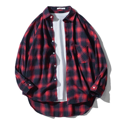 Wayne – Japanese Style Plaid Loose Workwear Jacket