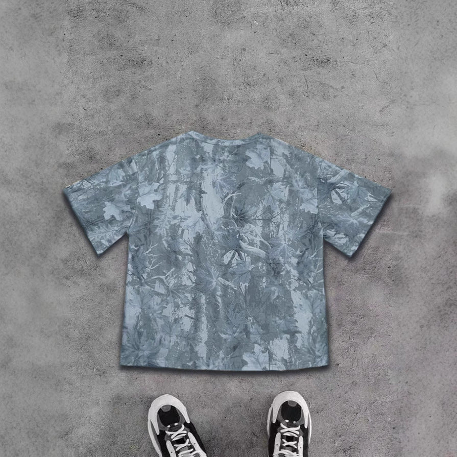 Lisa – Leaf Printed Short Sleeve
