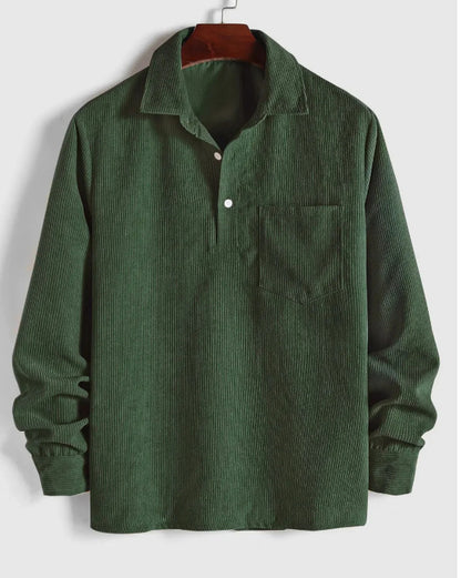 Steve – Men's Loose Corduroy Long Sleeve Shirt