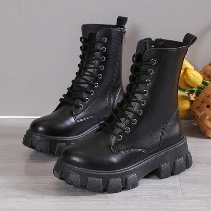 Fiona – Women's Chunky Heel Vegan Leather Boots