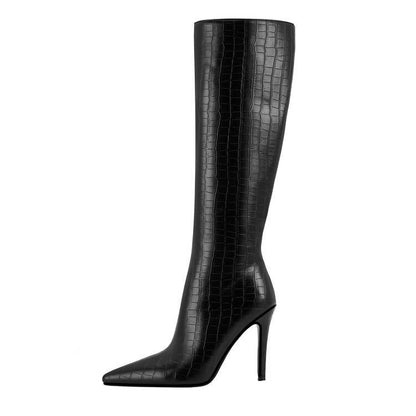 Clara – Pointed Stiletto Heel Boots with Zipper