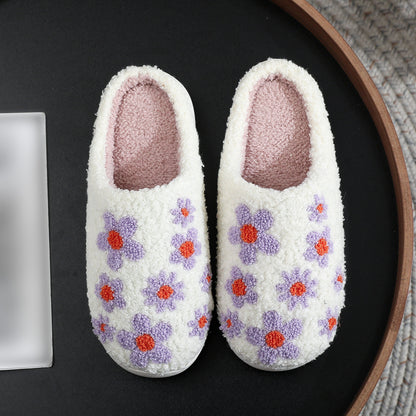 Sarah – Hibiscus Flower Woolen Slippers