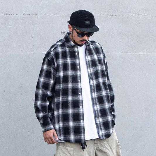 Wayne – Japanese Style Plaid Loose Workwear Jacket