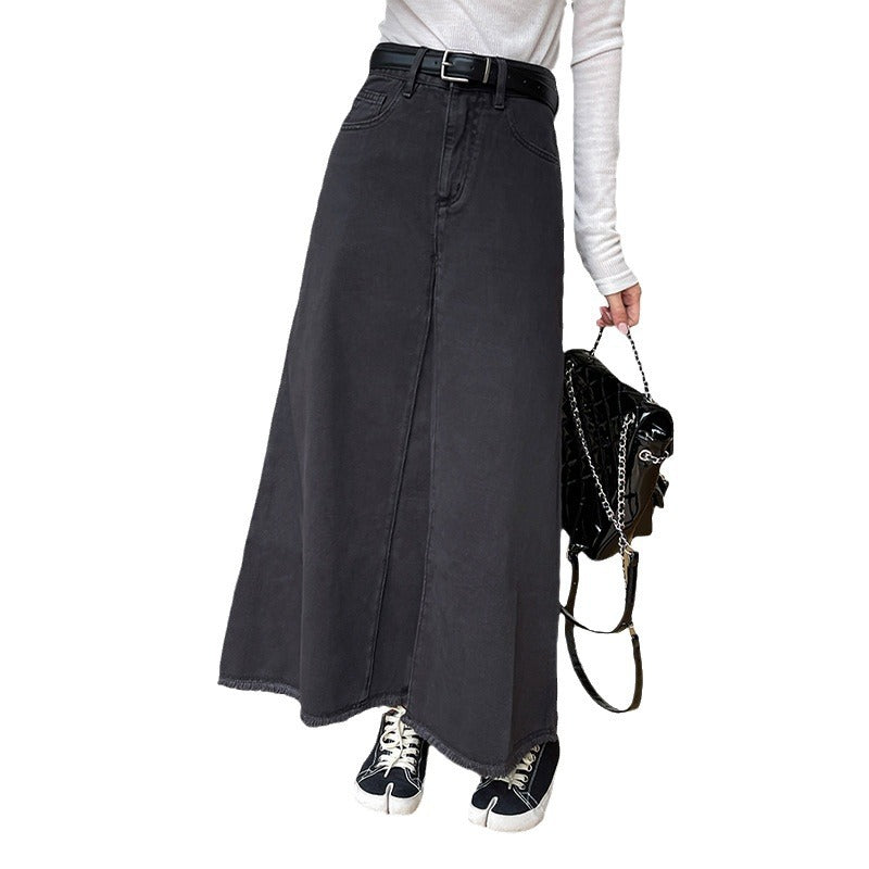 Carly – High Waist Retro Denim Skirt