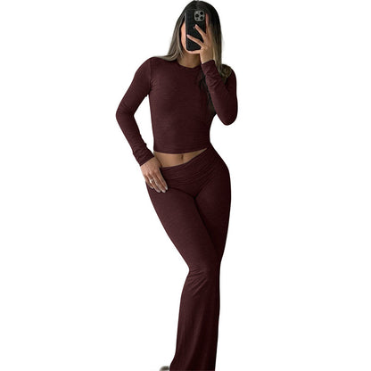 Claire – Casual Sportswear Suit with Bell-bottom Pants