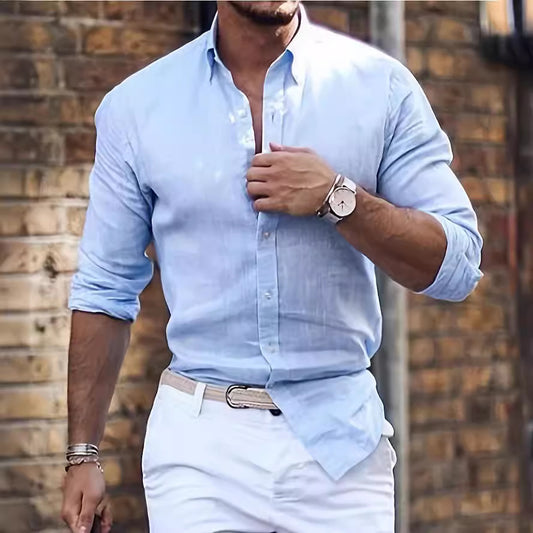 Matt – Casual Cotton Linen Long Sleeve Shirt