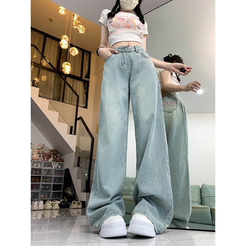 Kathryn – Bow Embroidered Wide Leg Jeans