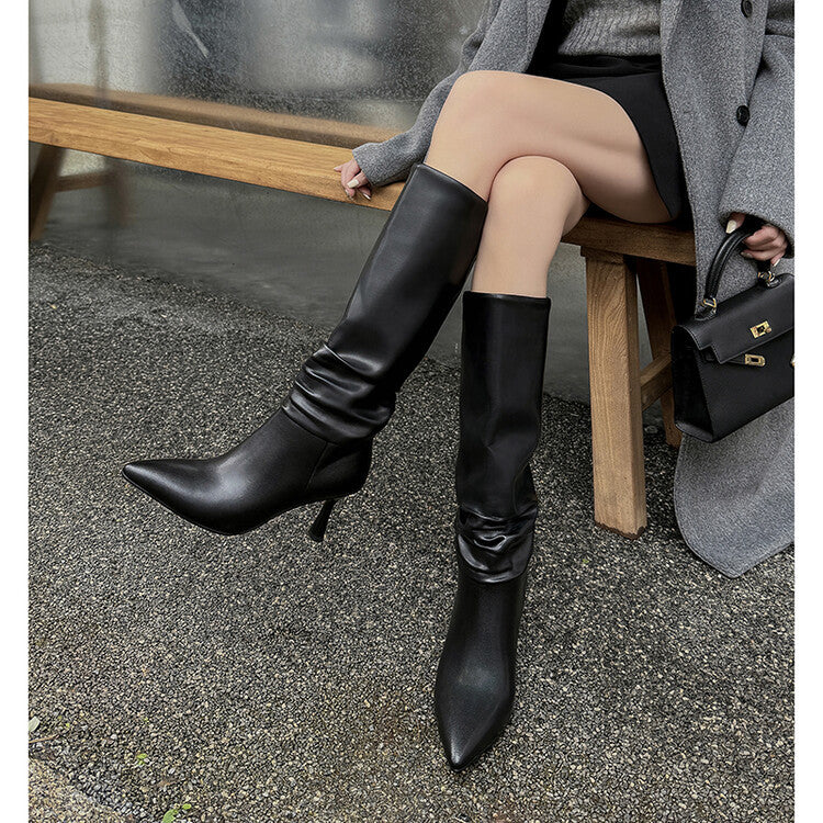 Michelle – European High Heel Vegan Leather Boots