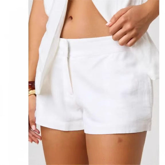 Henry – Wide Leg Cotton Linen Shorts